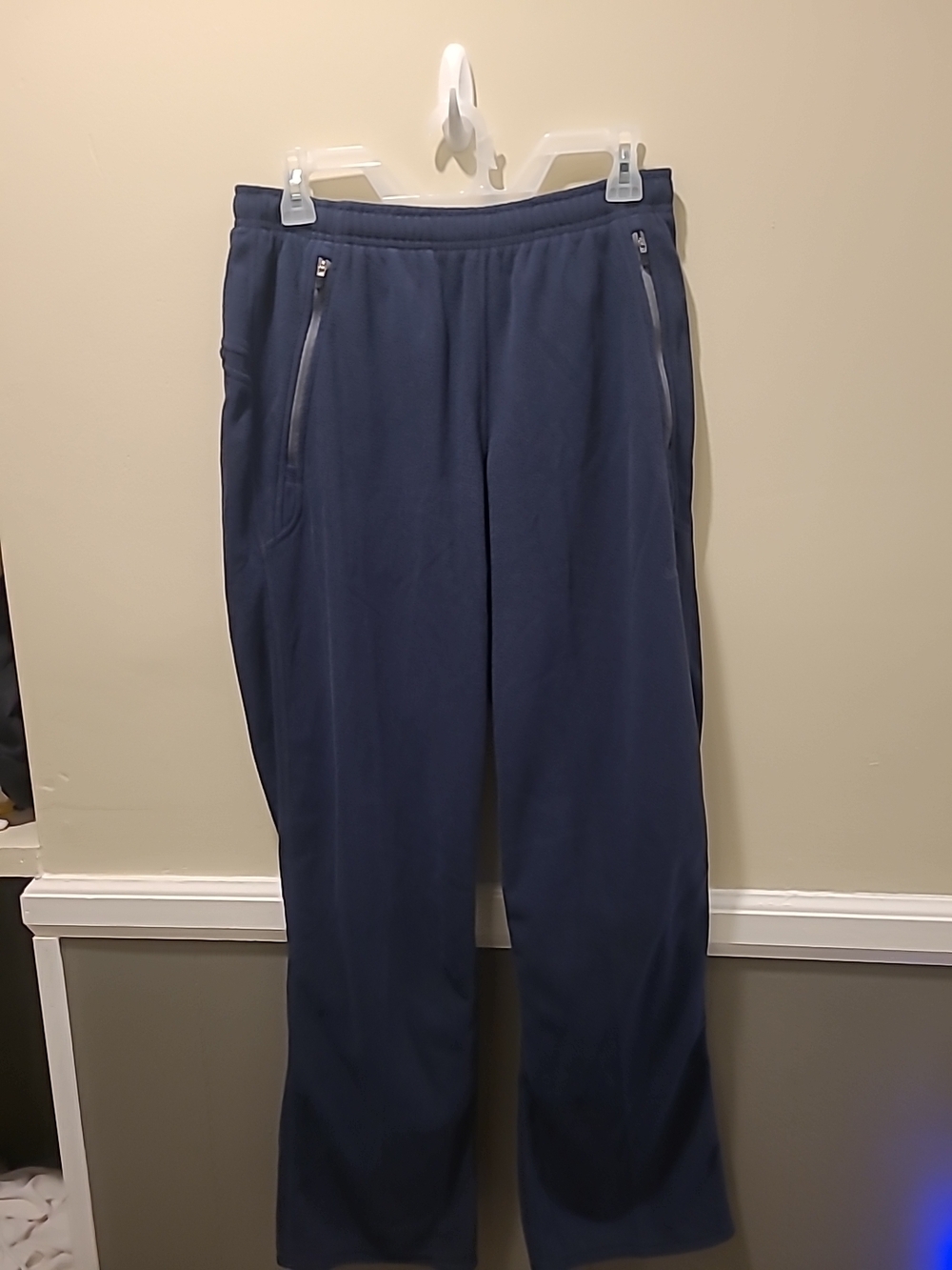 Nike Mens Thermafit Navy Pants Zippered Pockets Drawstring Medium NWT